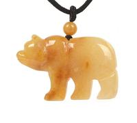 Justinstones Gemstone Carved Cute 47mm Flatback Polar Bear Animal Pendant Necklace 22 Inch, Stone, Agate