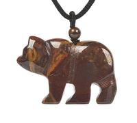 Justinstones Gemstone Carved Cute 47mm Flatback Polar Bear Animal Pendant Necklace 22 Inch, Stone, Agate