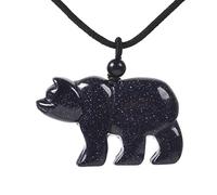 Justinstones Gemstone Carved Cute 47mm Flatback Polar Bear Animal Pendant Necklace 22 Inch, Stone, Quartz