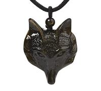 Justinstones Natural Gemstone Carved Wolf Head Reiki Chakra Animal Amulet Pendant Necklace 22 Inch, Stone, Quartz