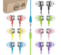JustJamz Bulk Earbuds Jelly Matte | 100 Pack of Colorful in-Ear Earbuds | Stereo Sound & Silicone Earbud Tips | 3.5mm Stereo Multi-Color Bulk Earphones | for Schools, Kids, Classrooms & Libraries