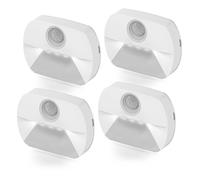 JustLED LED Motion Sensor Lights Indoors, 6000K Cool White Stick-On Night Light, Auto Motion Sensor Night Light for Stair, Toilet, Hallway, Closet, Kitchen, Children's Room (4 Pack 6000K Cool White)
