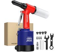 Justool Heavy Duty Pneumatic Air Rivet Gun Riveter 1408KGF with 4 Nozzles