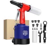 JUSTOOL Heavy Duty Pneumatic Rivet Gun 3916lbs Air Rivet Gun - 2.4mm(3/32")，3.2mm (1/8")，4mm (5/32")，4.8mm (3/16")，6.4mm (1/4")