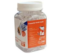 JUSTOP 100 Pcs RJ45 Pass Through Connectors, CAT5 CAT5E CAT6 Ethernet Network Cable Plug End, Gold Plated 8P8C Crystal Modular (100 Pack)