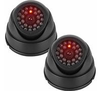 JUSTOP 2x Dome Dummy CCTV Camera Outdoor/Indoor Waterproof With Reality LED Light Fake CCTV Cam - Black (Twin Pack),JT-DMC-D-2BK