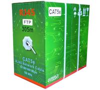 JUSTOP 305M Cat5E Cable Reel AWG24 Ethernet LAN FTP Roll Bulk Cat 5E CCA Cable - 1000ft Networking Cable - PE Sleeve Outdoor - Foiled Twisted Pairs (Grey - FTP)
