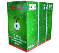 JUSTOP 305M Cat5E Cable Reel AWG24 Ethernet LAN UTP Roll Bulk Cat 5E CCA Cable - 1000ft Networking Cable (Black)