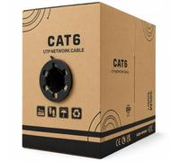 JUSTOP 305M CAT6 Cable Reel AWG23 Ethernet LAN UTP Roll Bulk CAT 6 CCA Cable, Indoor & Outdoor External Grade HDPE Jacket - 1000ft Networking Cable (Black)