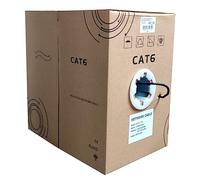 JUSTOP 305M CAT6 Ethernet Cable Reel UTP Network Solid Core CCA 1000 Feet Indoor & Outdoor 23AWG CAT 6 Networking LAN Lead Roll In Pull-Box (305m) (Black)