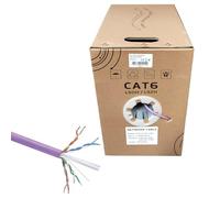 JUSTOP 305M CAT6 LSOH LSZH Ethernet Cable Reel 23 AWG UTP Network Solid Core CCA 1000 Feet Bulk - Violet