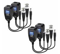 JUSTOP CCTV Balun RJ45 To BNC, 2MP/5MP/8MP 4K HD Video Passive Transmitter CAT5/6 For Camera/DVR - 2 Pairs