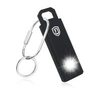 JUSTOP Personal Safety Alarm, 130Db Siren, Pocket Self Defence Keychain, USB-C Rechargeable, With LED Torch, Strobe lights, Travel Luggage Alarm, For Women Elderly Dog Walker (Black)