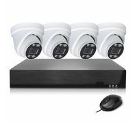 JUSTOP Starlight Outdoor CCTV Camera System, Smart Security Kit, Full Colour Night Vision, AOC Audio Recording, Two-Way Audio Talking, with 1TB Hard Drive and 4x 1080P Cameras, Email & APP Alert