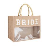 JUSTOTRY 1 pcs Bride to Be Tote Bag Beige,Semi-Transparent Hen Do Bag for Hen Party Accessories,Tote Bag Hen Party for Bride To Be Decorations and Engagement Party Gifts