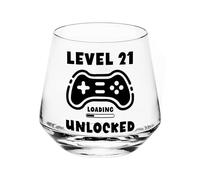 JUSTOTRY LEVEL 21 UNLOCKED Birthday Drink Shot Glass - 21st Birthday Gifts for Him or Her 11oz Drinking Best 21 Birthday Decorations Cool Gifts Idea for Men Him 21 Decorations