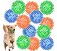 JUSTPRETTYCHIC Dog Chew Toys Spiky Balls, Squeaky Dog Toys, Durable Plastic for Aggressive Chewers, Interactive Play for Dental Health, Ideal for Fetch, Tug-of-War, All Dog Sizes 5.5cm-random / 6pcs