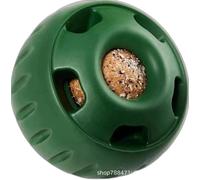 JUSTPRETTYCHIC Durable Interactive Dog Treat Dispenser Toy, Treat-Fillable Chew Ball for Dogs, Easy-Clean Puzzle Toy, Stimulates Minds, Non-Electrical Indoor Fun, Promotes Dental Health Green circle