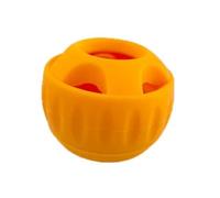 JUSTPRETTYCHIC Durable Interactive Dog Treat Dispenser Toy, Treat-Fillable Chew Ball for Dogs, Easy-Clean Puzzle Toy, Stimulates Minds, Non-Electrical Indoor Fun, Promotes Dental Health Orange circle