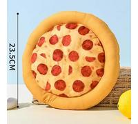 JUSTPRETTYCHIC Plush Dog Chew Toy Set, Doughnut & Pizza Shapes, Squeaker Fleece for Small Large Dogs, Teeth Cleaning, Durable Fun, Non-Electric Pet Playtime Pizza / 1 pce