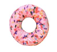JUSTPRETTYCHIC Plush Dog Chew Toy Set, Doughnut & Pizza Shapes, Squeaker Fleece for Small Large Dogs, Teeth Cleaning, Durable Fun, Non-Electric Pet Playtime Doughnut / 1 pce