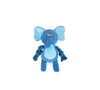 JUSTPRETTYCHIC Plush Rope Knot Dog Toy with Squeaker - Rabbit, Monkey, Fox Designs - Safe Fleece for Chewing, Tugging, Engaging Play - Ideal for Puppies & Dogs, Indoor Pet Fun Blue