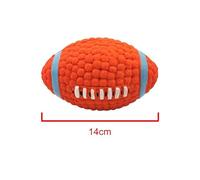 JUSTPRETTYCHIC Soft Latex Pet Ball Toy for Dogs, Squeaky Rugby Tennis Volleyball Football Basketball, Teeth Cleaning, Training & Play for Small to Large Breeds Rugby L