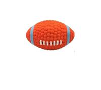 JUSTPRETTYCHIC Soft Latex Pet Ball Toy for Dogs, Squeaky Rugby Tennis Volleyball Football Basketball, Teeth Cleaning, Training & Play for Small to Large Breeds Rugby S