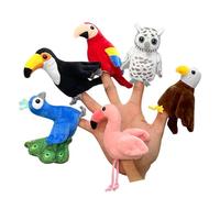 JUSTQUNSEEN 6pcs Bird Finger Puppets Set, Cute Animal Finger Puppet for Role-Playing Mini Hand Puppets Suitable for Kids,Bird Animal Puppets for Storytelling, Realistic Finger Puppet for Toddlers