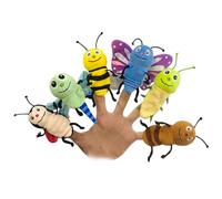 JUSTQUNSEEN 6pcs Insect Finger Puppet Set, Mini Hand Puppet Suitable for Kids, Cute Animal Finger Puppets for Role-Playing and Storytelling, Realistic Finger Puppets for Toddlers