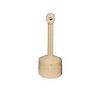 Justrite 26806B Personal Smokers Cease Fire Polyethylene Cigarette Butt Receptacle, 1 Gallon Capacity, 11" OD x 30" Height, Adobe Beige