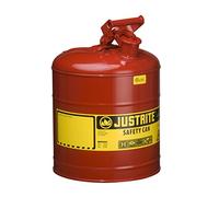 Justrite 7150100Z Type I Steel Safety Can, for flammables Stainless Steel flame arrester self-close lid 19 L capacity, Red