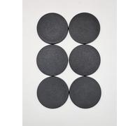 Justrolling6s 50mm Round Plastic Wargaming Bases 6pcs - Black Miniature Bases for Wargaming Miniatures Figures - Model Painting Wargame Miniatures, 40k, Fantasy, AOS etc... - Tabletop Games Bases