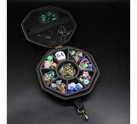 Justrolling6s DnD Dice Tray and Case - DnD Dice Holder, Dice Bag with dice set seperator and Rugged Hard Shell Exterior and Protective Soft Interior - Rolling Tray Perfect for Game Night (Black)