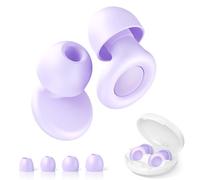 JUSTRVN Ear Plugs for Sleeping,2 Pairs of Noise Reduction Earplug for Concert&Study, Hearing Protection Earplugs -30dB with 4-Size Tips,Reusable Silicone Earplugs for Comfort,Focus and Loud Events