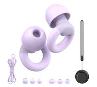 JUSTRVN Earplugs for Sleeping,Noise Reduction Soft Silicone Ear plugs with 7 Pairs Ear Tips&One Connection Cord,Hearing Protection Reusable Earplugs for Sleeping,Concert,Work&Sound Reduction 25dB-30db