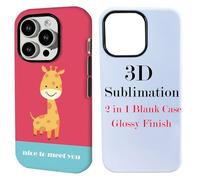 JUSTRY 5PCS 3D 2 in 1 Sublimation Film Phone Case for iPhone 11, 6.1-Inch Blank 3D Coated DIY Customizable Film Cases, Easy to Sublimate Bulk Covers Printable Support Wireless Charging Glossy