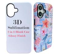 JUSTRY 5PCS 3D 2 in 1 Sublimation Film Phone Case for iPhone 17, 6.3", Blank 3D Coated DIY Customizable Film Cases, Easy to Sublimate Bulk Covers Support Wireless Charging Glossy