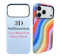JUSTRY 5PCS 3D 2 in 1 Sublimation Film Phone Case for iPhone 18 Pro Max / 17 Pro Max, 6.9", Blank 3D Coated DIY Customizable Film Cases, Easy to Sublimate Bulk Covers Support Wireless Charging Glossy