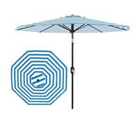 JustSmart 2.4M Garden Parasol, Patio Umbrella, Tilt & Crank, UV Protection