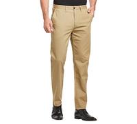 JustSun Chino Trousers for Men Casual Chinos Regular Fit Smart Pants Khaki 32W30L