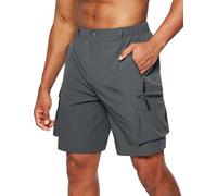 JustSun Mens Cargo Shorts Outdoor Hiking Quick Dry Lightweight Walking Work Shorts with Zip Pockets for Sport Gym Casual