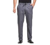 JustSun Mens Casual Chino Trousers Cotton Regular Fit Elastic Waist Grey 2X-Large