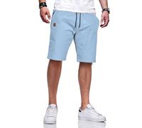 JustSun Mens Shorts with Pockets Summer Casual Shorts for Men UK Chino Cotton Elasticated Waist Sky Blue L