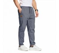 JustSun Mens Trousers Casual Smart Trousers for Men with Elasticated Waist, Suitable for Daily Casual Wear Denim Blue 3XL