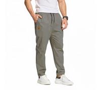 JustSun Mens Trousers Casual Smart Trousers for Men with Elasticated Waist, Suitable for Daily Casual Wear Grey 3XL