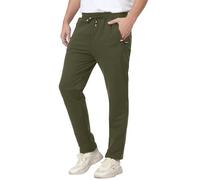 JustSun Tracksuit Bottoms Men Joggers UK Jogging Bottoms with Zip Pockets Track Suit Gym Sports Trousers Green XL
