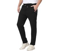 JustSun Tracksuit Bottoms Men Joggers UK Jogging Bottoms with Zip Pockets Track Suit Gym Sports Trousers Black 2XL