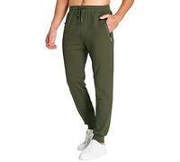 JustSun Tracksuit Bottoms Mens Joggers Slim Fit Jogging Bottoms Gym Running Trousers with Zip Pockets Green XXL