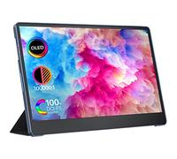 JUSTSWAG Portable Monitor 15.6 inch OLED Travel Monitor 1080P HDMI USB-C 100% DCI-P3 1MS 100000:1 Portable Monitor for Laptop, with Cover